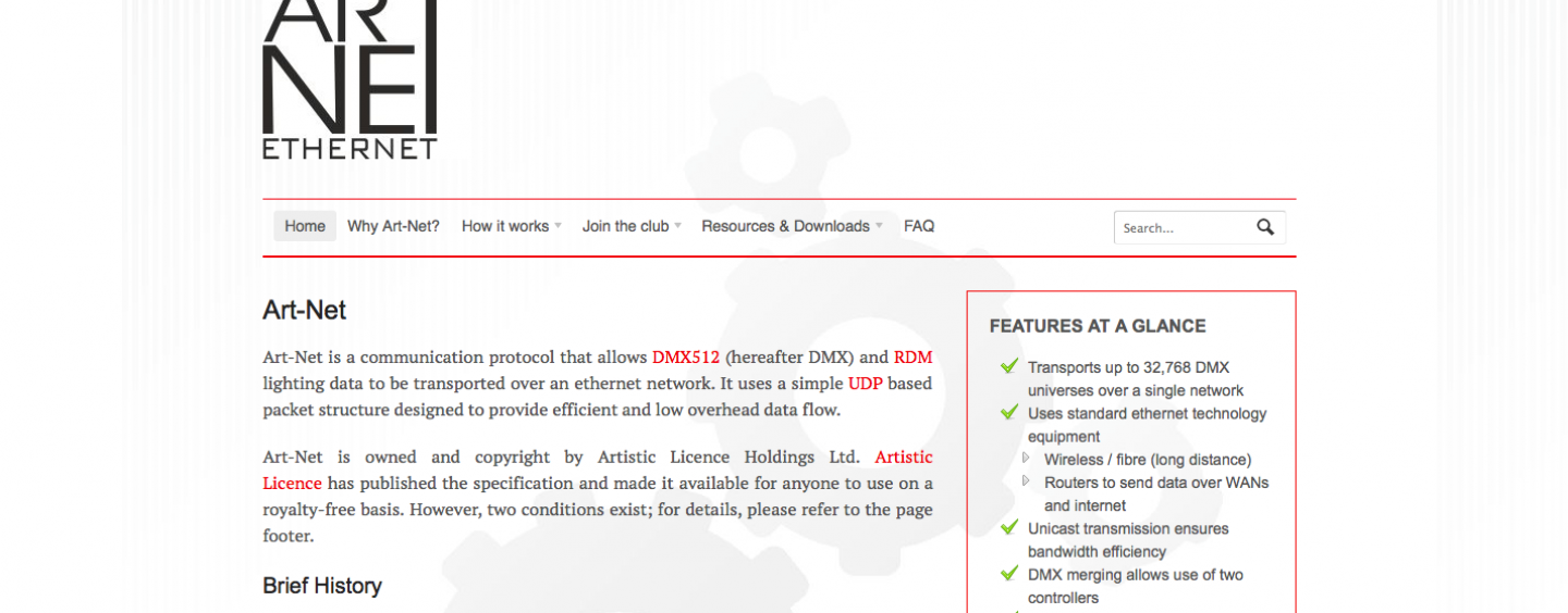 Artistic Licence presenta sitio web dedicado a Art-Net